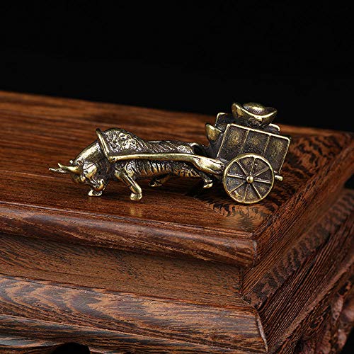 Figurines miniatures boeuf charrette pour une décoration de bureau zen