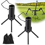 Bow Stand, Foldable and Portable Stand for Compound Bow with Quiver (Hold 30-40 Arrows), Ground Archery Holder for Traditional Longbows Archery for Hunting Target Practice(13.6 in,Black,1 Pack)