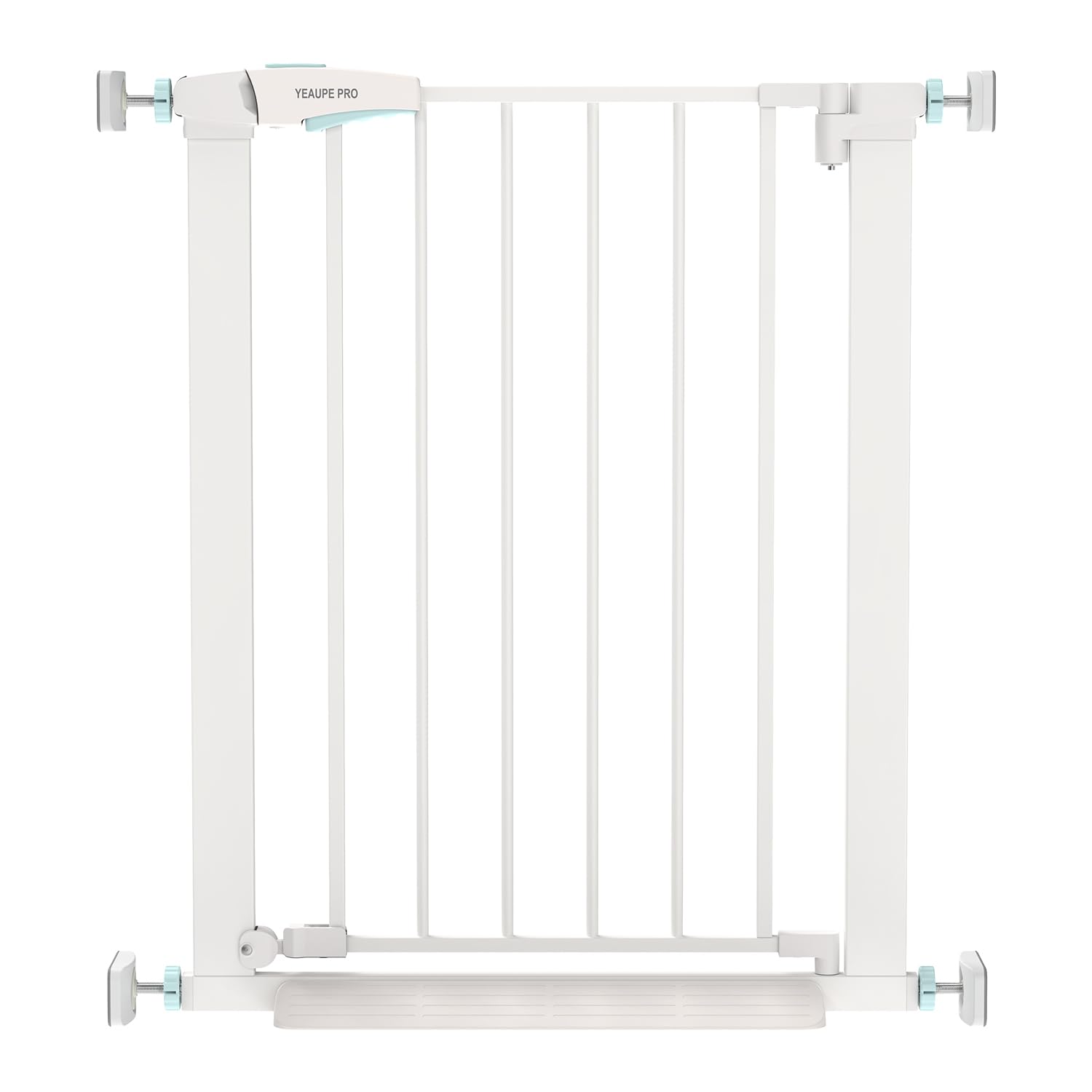 YEAUPE PRO Barrera de Seguridad Niños Escalera, 68-73 CM, Valla de Seguridad Infantil sin Tornillos, Puerta de Seguridad para Bebé y Perros, Apertura Una Mano, Doble Bloqueo, Uso en Interiores, Blanco Recycled Claim Standard Blended