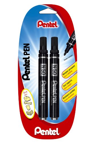 Pentel Permanent Marker Bullet Tip Blister de 2 Black