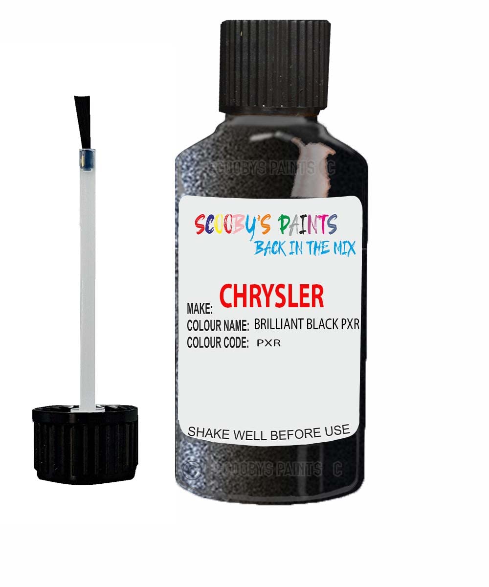 Scoobys Paints Back In The Mix Brilliant Black Touch Up Paint For Chrysler Intrepid Pxr 2003-2021 30Ml Bottle Brush Scratch Stone Chip Repair Pen