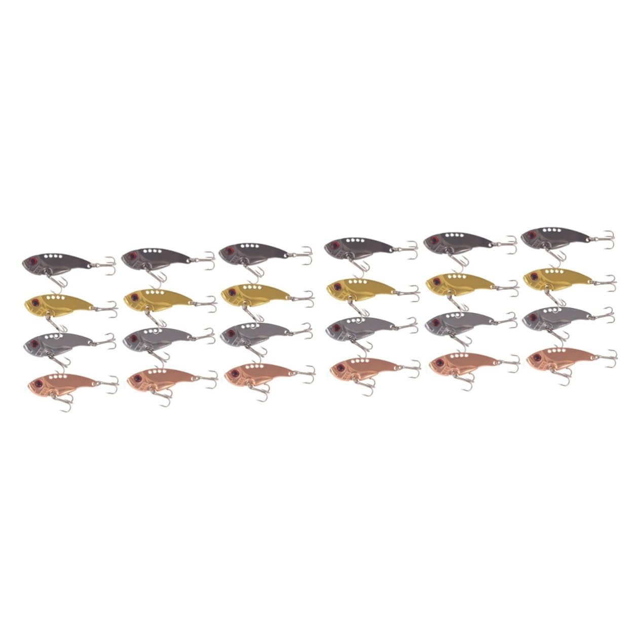 Kisangel 24pièces Leurres Métalliques pour Eau Douce Appâts Durs Noir Or Et Rose De Chaque Couleur