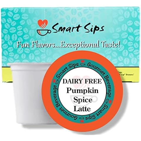 DAIRY-FREE | Pumpkin Spice Latte, Single-Serve Gourmet Lactose-Free Latte Pods for Keurig K-cup Brewers, 24 Count Smart Sips Coffee Non-Dairy Latte Pods Cover