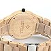 BEWELL Mens Wooden Watches Lightweight Analog Quartz Handcrafted Wristwatch with Calendar Gifts for Men (Maple Wood)