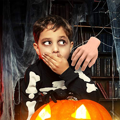 Image of JOYIN 2 Spooky Halloween Decoration Realistic Hands Props Stage Hands for Photo Booth, Trick or Treat Decorations, Halloween Costume Props, Haunted House Decor Beige