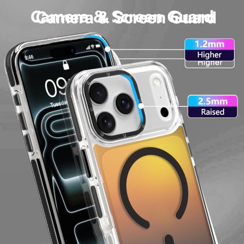 Image of Magnetic Case for iPhone 17 Pro [Compatible with Magsafe] [Cute Fashion Fluorescent Design] [1 Screen Protector] Slim Translucent Matte Case for iPhone 17 Pro 6.3 inch 2025, Black