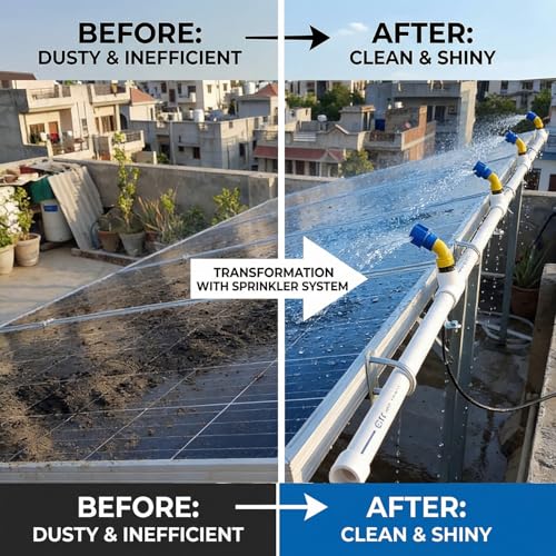 Image of Solar Panel Cleaning Sprinkler Shower - 1 /2 Inch Standard Size, High-Pressure Nozzle, Durable & Efficient Water Spray for Optimal Solar Panel Cleaning (Pack of 5)