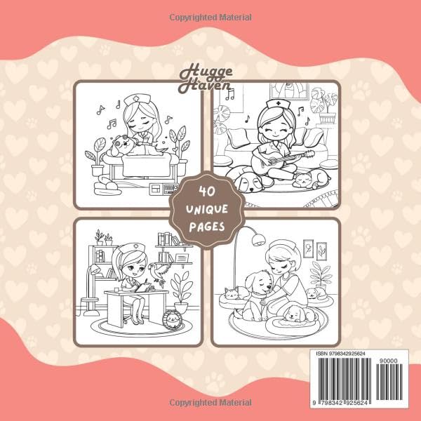 Cozy Vetnurse: colouring book for teens & adults, Stress Relief and Mindful Relaxation gift for Veterinary students & Workers,Featuring Adorable Pets and calming Veterinary scenes image 3