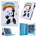 Produktbild Uliking iPad 9.7 2018 2017 Hülle (iPad 6./5. Gen), Apple iPad Air 1/Air 2/iPad Pro 9.7 2016 Cover, Smart Stand PU Leder TPU Wallet mit Kartenhalter [Auto Wake/Sleep], niedlicher Graffiti Panda