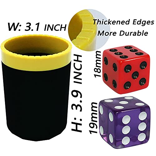 Graduation Gift Dice Stacking Cup Set With 4 Pcs 19Mm And 5 Pcs 18Mm Standard 6 Sided Dices Straight Dice Cup With Storage Bag Dice Cup Shaker With Magic Tricks Instruction Black #TOP2