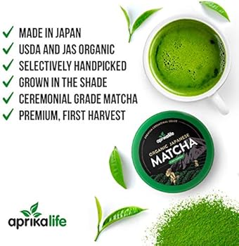 AprikaLife 100% Organic Japanese Matcha Green Tea Powder – USDA & JAS  Organic - Authentic Japanese Origin (1.05 Ounce (Pack of 1), Ceremonial  Grade)