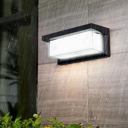 Luminaire extérieur LED noir 12W 3000K 6000K au design épuré pour façade moderne