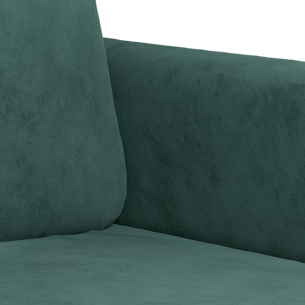 Juego de sofá de terciopelo verde oscuro, 2 sofás de 2 plazas con reposapiés, sofá tapizado para salón, diseño moderno, cómodo sofá de terciopelo para el hogar