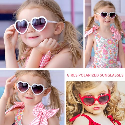 Kids Heart Girls Sunglasses, Fashion Lovely Polarized De Sol Gafas Rave Party Beach Shades Age 3-123