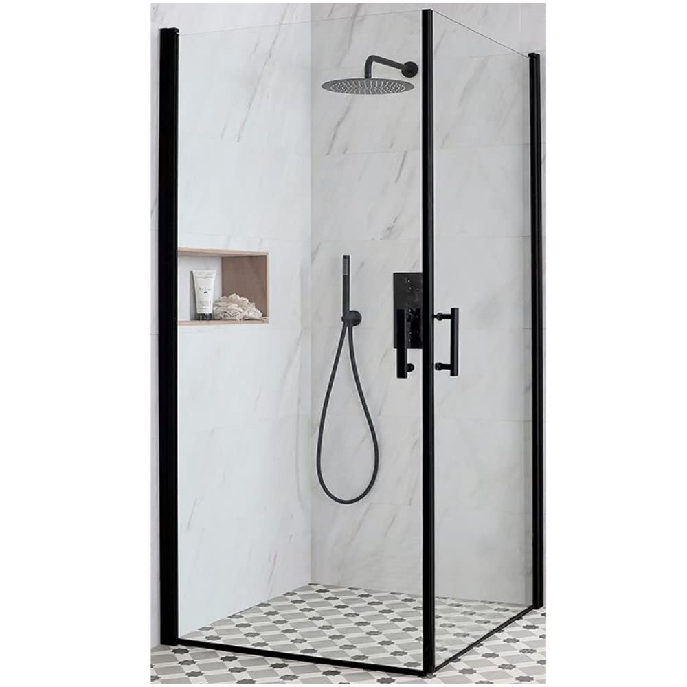 Milano Black Nero Corner Double Hinged Door Shower Enclosure - 900Mm X 900Mm