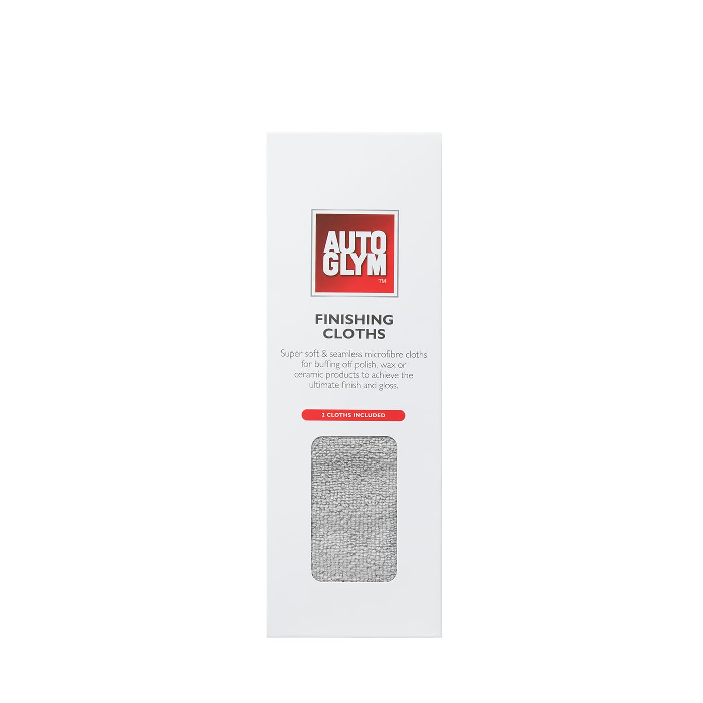 Autoglym Finishing Cloth 40 x 40cm, 2 Pack - Microfibre Cloth for Car Polish and Car Wax Buffing, Seamless, Scratch & Streak Free, Machine Washable