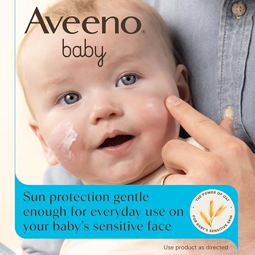 Image of Aveeno Baby Daily Moisture Face Lotion SPF 30, 1.5 fl. oz | Oat Enriched Face Moisturizer with Mineral Sunscreen, Broad-Spectrum Sun Protection for Sensitive Skin, Hypoallergenic
