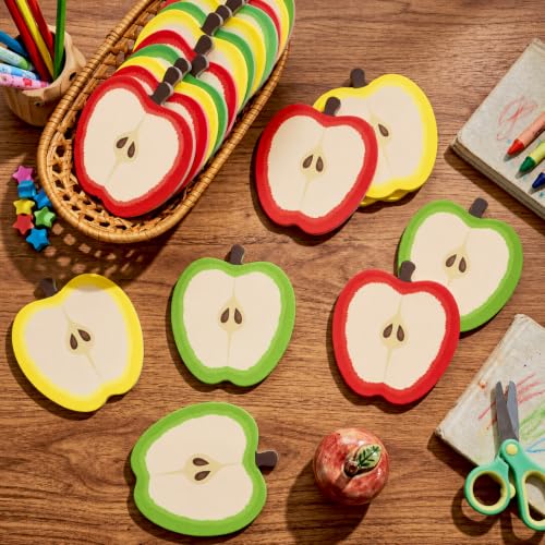 Eaasty 24 Pcs Apple Shaped Sticky Notes 3 Colors Assorted Apple Self-Stick Notepad 2.9 x 3.2 Inch Die Cut Memo Pads Bulk Stationery for Teacher Classroom Prizes Student Rewards Desk Accessories - Image 4