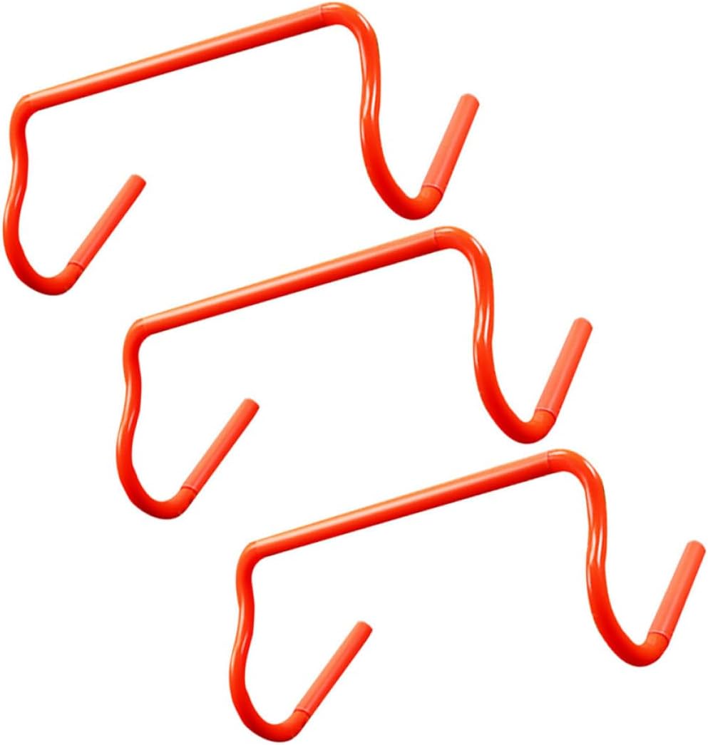 3pcs Detachable Speed Training Hurdles Set Orange Athletic Training Equipment for Soccer Football Baseball Running Drills