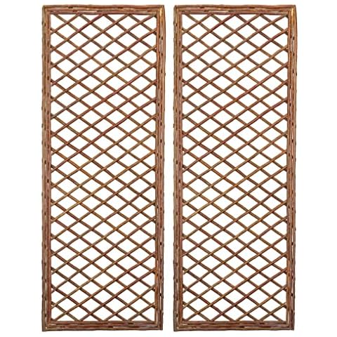 Pack of 2 Natural Willow Trellis Panels Cover