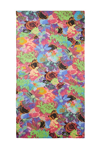 Desigual Womens Accessories Fabric Rectangle Foulard FOU_METAFLOWER RECT 9019 TUTTI FRUTI, Material Finishes3