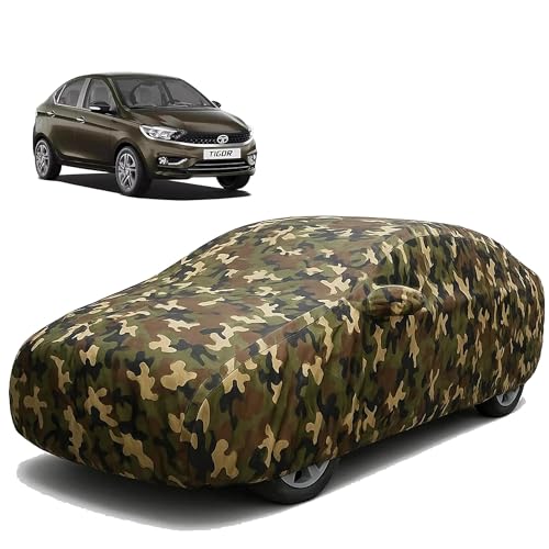 Image of Sulfar 100% Waterproof Car Body Cover for Tata Tigor - Triple-Stitched Dustproof UV, Heat & Rain Protection with Mirror Pockets, Full-Bottom Elastic & Free Storage Bag - All-Weather Indoor Outdoor (Ar