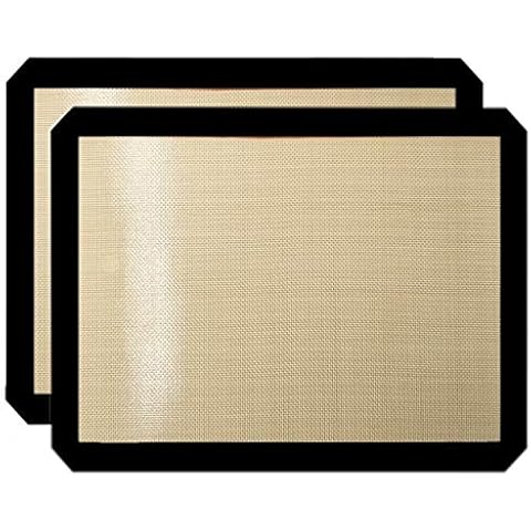 Premium Non Stick Silicone Baking Mats Quarter Sheet Toaster Oven Liner Small,Set Of 2 Mats (Size 8.5" - 11.5") Cover