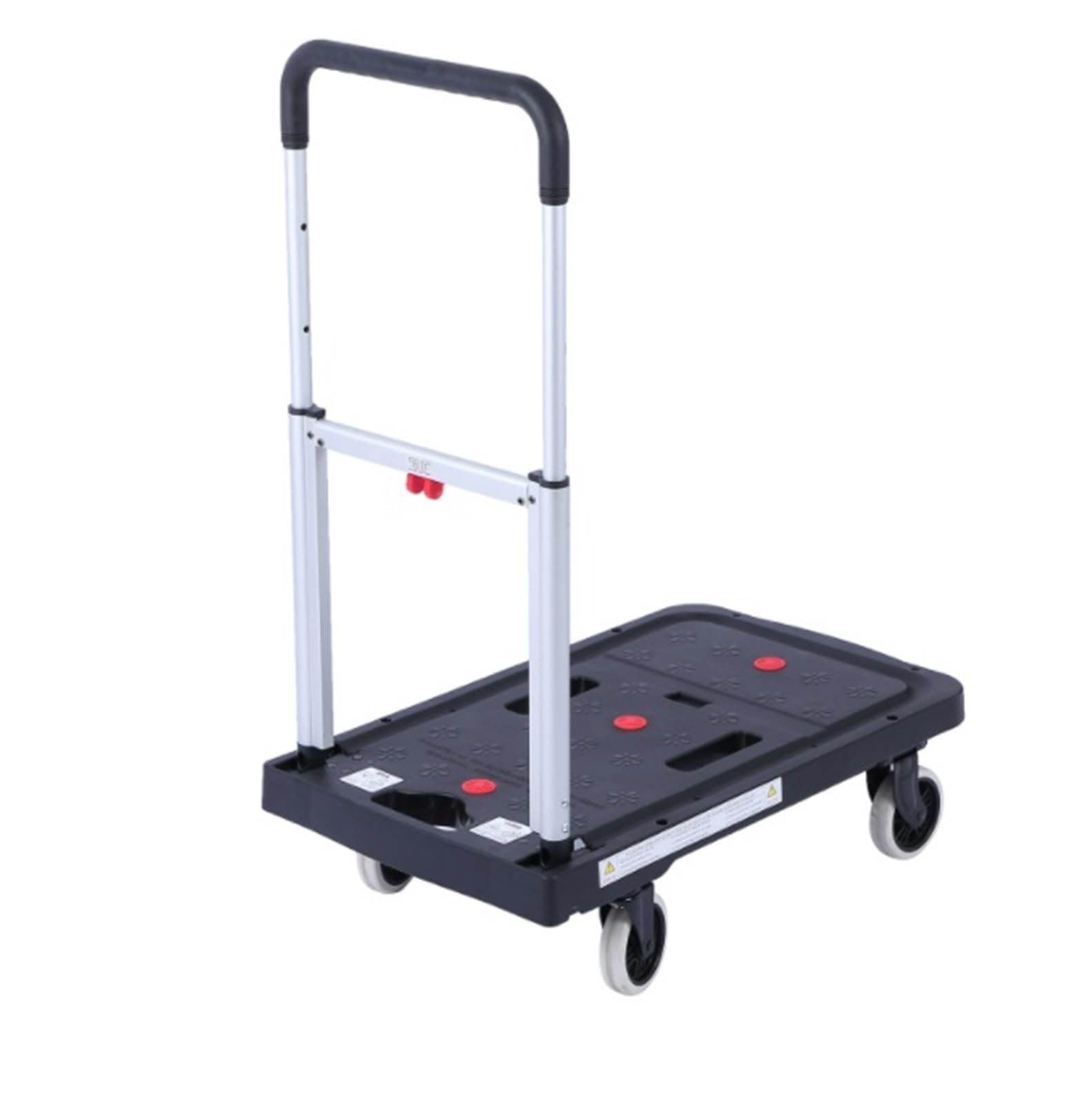 Carrello Mano Carrello A Piattaforma Pieghevole for Bagagli con Maniglia Regolabile for Negozi di Alimentari Piattaforma Trasporto