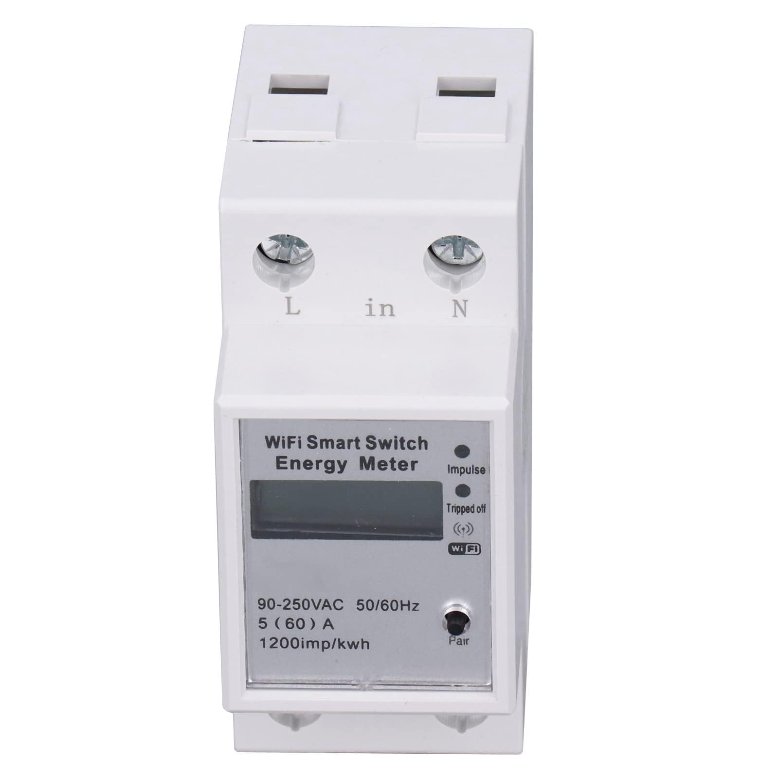 Medidor Energía Inteligente WIFI Monofásico 2P LCD Monitor Consumo para Tuya ZMAI-90 Carril DIN Hogar