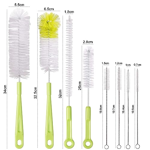 Vicloon Bottle Brushes, 8Pcs Multipurpose Bottle Cleaning Brushes Non-Scratch Water Bottle Cleaner Set for Baby Bottle Tube Pipe Flask Straws Brush - Image 4