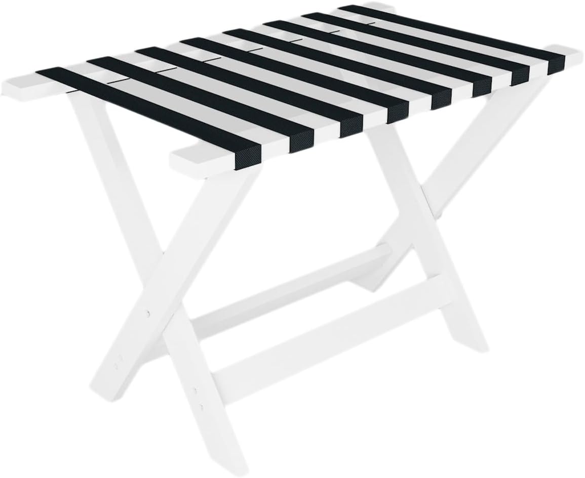 Wooden Luggage Rack, Suitcase Stand Foldable, Luggage Rack Stand for Guest Room，132 Lbs Capacity, Suitable for Entryways, Guest Rooms(Black)