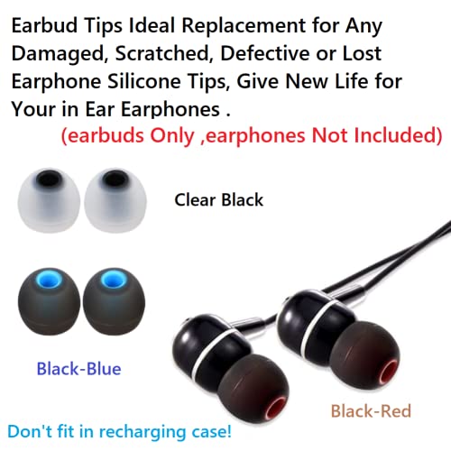 Image of Earbud Silicone Ear Tips Earbuds Replacement Ear Tips Gels Bud for Popular in-Ear Headphones Other Inner Hole from 3.8mm - 5.1mm Earphones 9 Pairs S /M /L