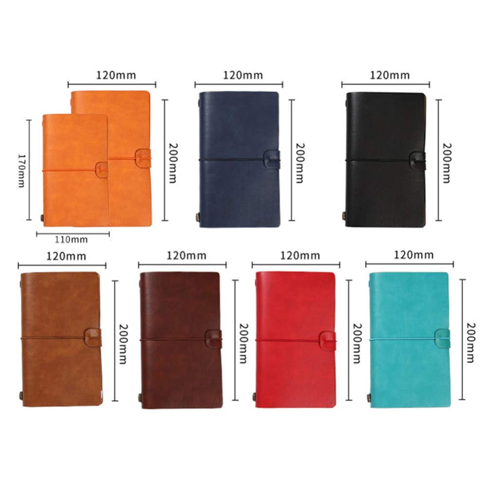 Funda de piel sintética Diario de viajero Diario Cuaderno de hojas sueltas Portalápices Libro de registro Papelería Estudiantes Cuadernos Agenda,S Brown,2pcs