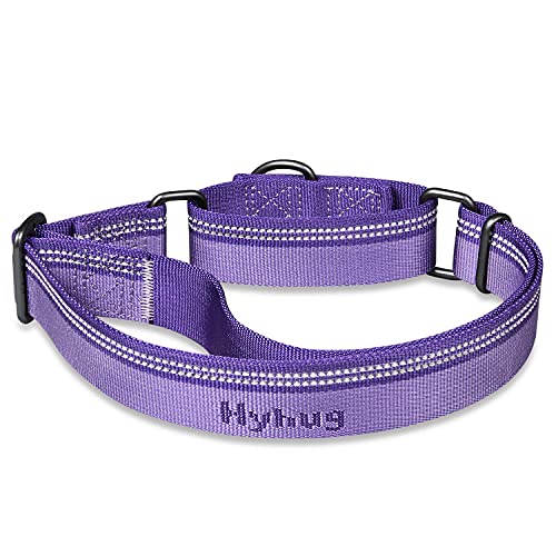 Hyhug Pets Reflective Dog Collar With Beautiful Jacquard Weave Solid Color Nylon For Pup Dogs Daily Walking And Training. (Small, Ultra Violet) #TOP3