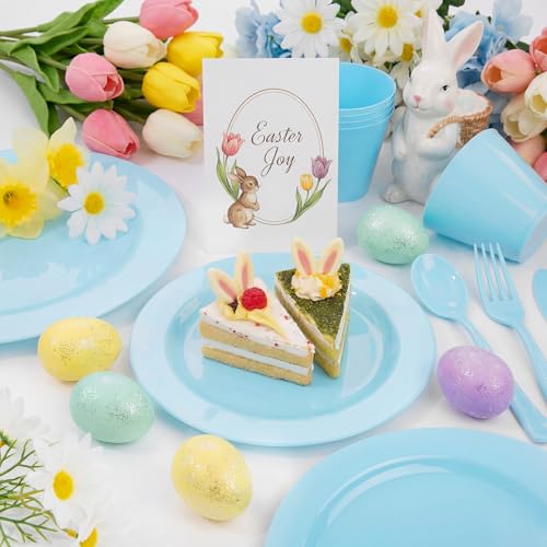 Save on KIRE 150-Piece Blue Plastic Disposable Dinnerware Set