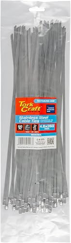 Tork Craft S/Steel Cable Ties Ss304 4.6Mm X 350Mm Natural 50Pc