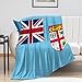 Produktbild Flanelldecke mit Fidschi-Flagge, Landflaggen, Bettwäsche, Fleecedecke, hochwertig, flauschig, leicht, minimalistisch, Überwürfe für Bett, Stuhl, Sofa, Wohnzimmer, 152,4 x 203,2 cm