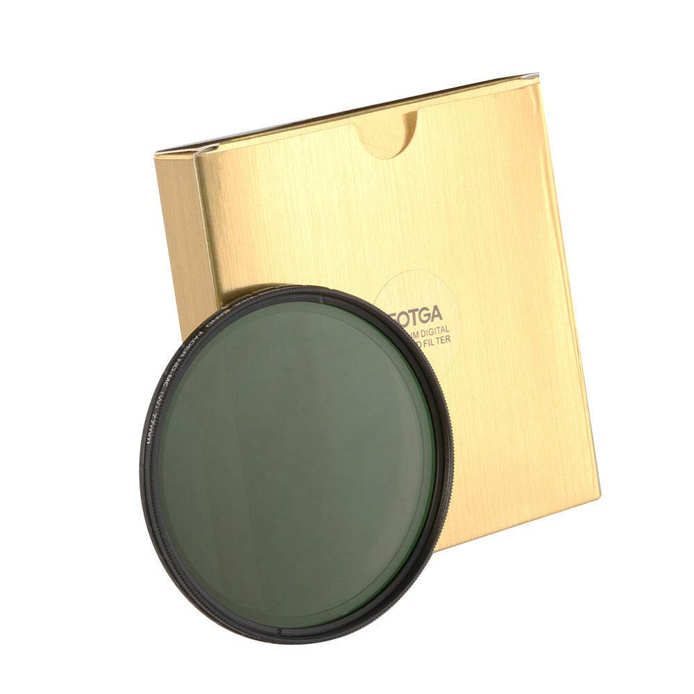 Fotga 46 mm Ultra Slim Multi-Coating MC Fader Variable ND Neutral Density Lens Filter ND2 to ND400,Optical Matt Frame, with Hard Stops