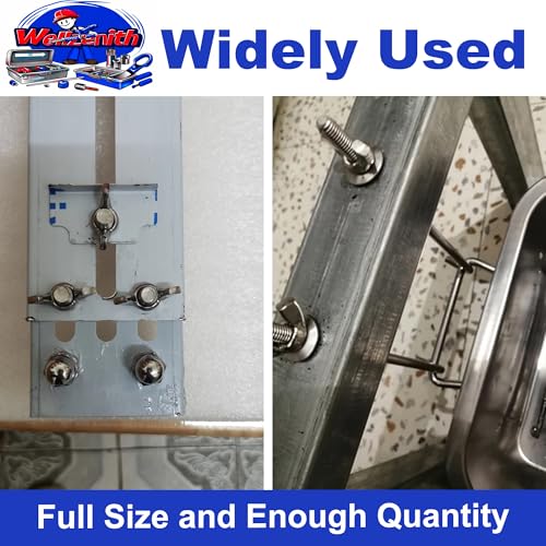 Wellzenith Flügelmutter, Edelstahl Flügelmuttern Kit mit Aufbewahrungskiste, Metric Thread flügelschraube mit Unterlegscheibensatz, Hand Schraub Flügelmuttern (96PCS)