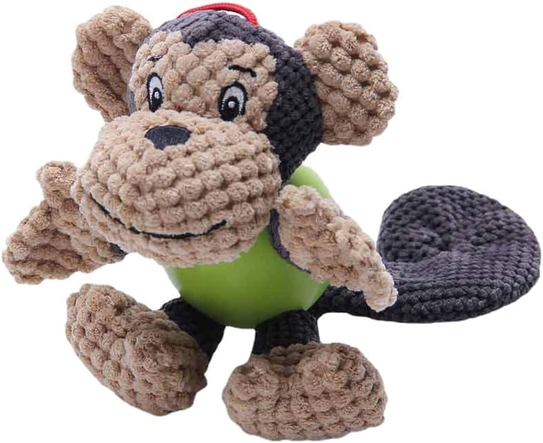 Generic Pet Chew Toys, Squeaky Plush Animal Toys, Stuffed Dragon Toy (monkey), Orange/green