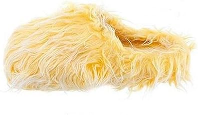 yellow fuzzy slippers