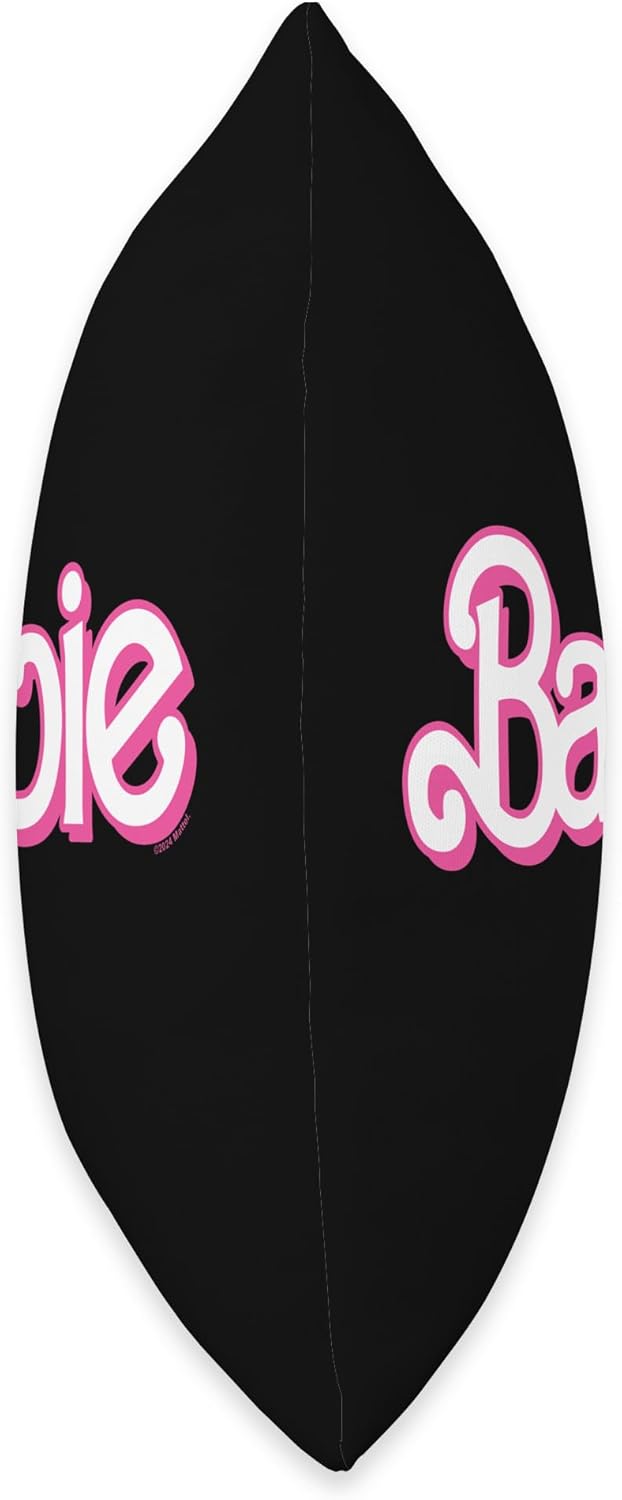 Barbie Retro Pink and White Logo Throw Pillow