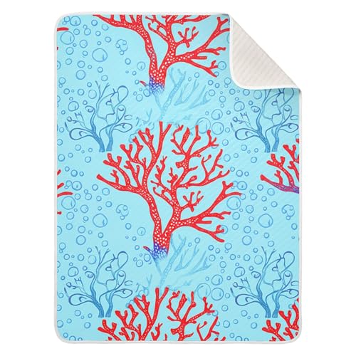 Burbuja Corals Baby Blanket for Boys Girls, Nursery Soft Warm Swaddling Receiving Baby Blankets, 30x40 in Toddler Blanket