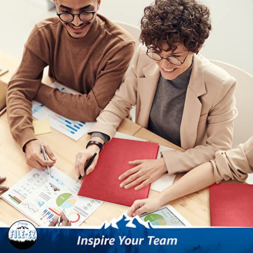 File-Ez Two-Pocket Folders, Red, 125-Pack, Textured Paper, Letter Size (Ez-32458) #TOP3