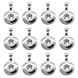 AUEAR, 20 Pack Hang Snap Base Pendant 18mm for Interchangeable Snaps Charms Jewelry Making Silver