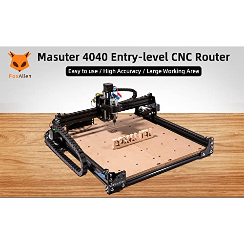 FoxAlien Masuter 4040 CNC Router Machine, 3-Axis Engraving Milling Machine 15.75x14.96” Working Area for Carving Cutting Wood Acrylic MDF Nylon