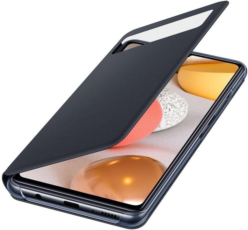 Galaxy A42 5G S View Wallet Cover, Smart Sensor, Hidden Pockets, Full Protection, Sleek Design, Black