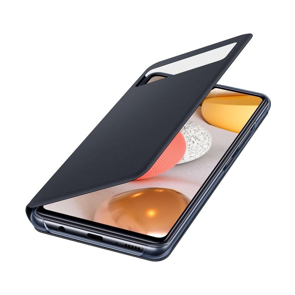 Galaxy A42 5G S View Wallet Cover, Smart Sensor, Hidden Pockets, Full Protection, Sleek Design, Black