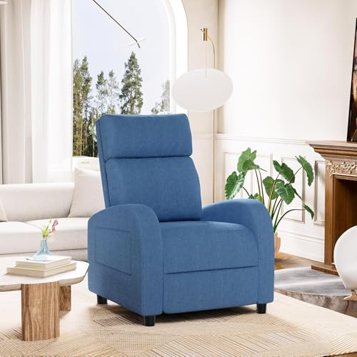 Image of Homall Recliner Chair, Recliner Sofa Fabric for Adults Dark Blue Recliners