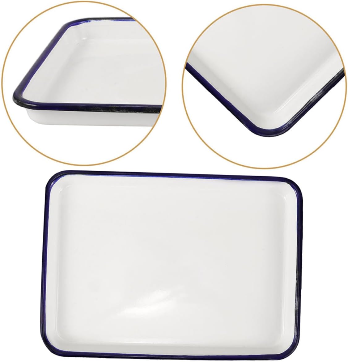 Enamel Baking Tray for Oven Non-Stick Roasting Pan for Cookies and Pastries Versatile 12x16 Inch Enamelware Food Container for Kitchen Storage